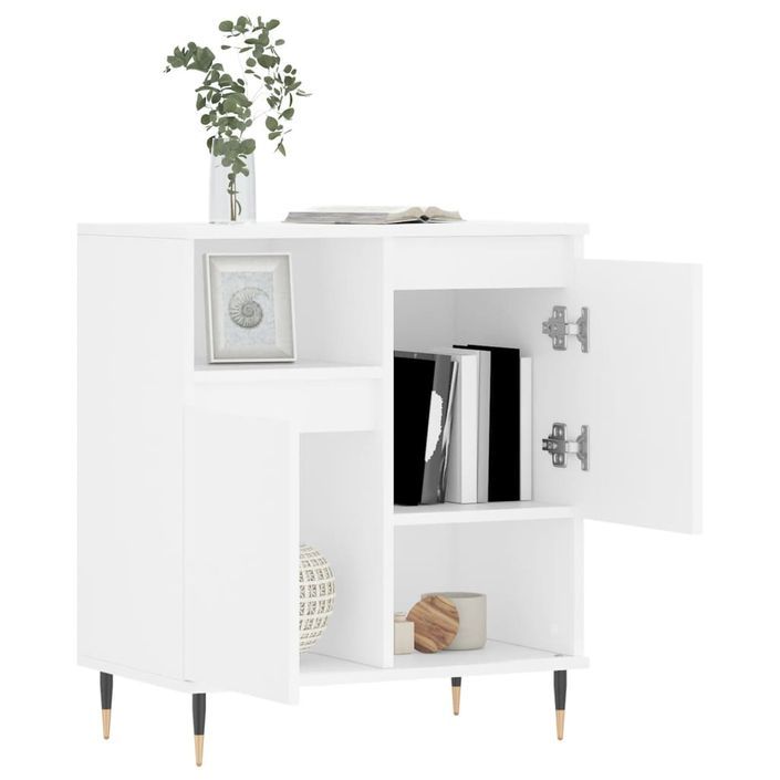 Buffet Blanc 60x35x70 cm Bois d'ingénierie - Photo n°4