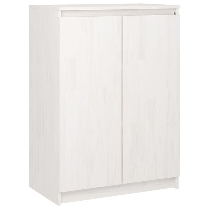 Buffet Blanc 60x36x84 cm Bois de pin massif - Photo n°1