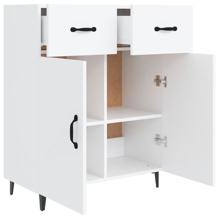 Buffet Blanc 69,5x34x90 cm Bois d'ingénierie 3 - Photo n°7