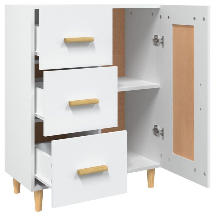 Buffet Blanc 69,5x34x90 cm Bois d'ingénierie - Photo n°6