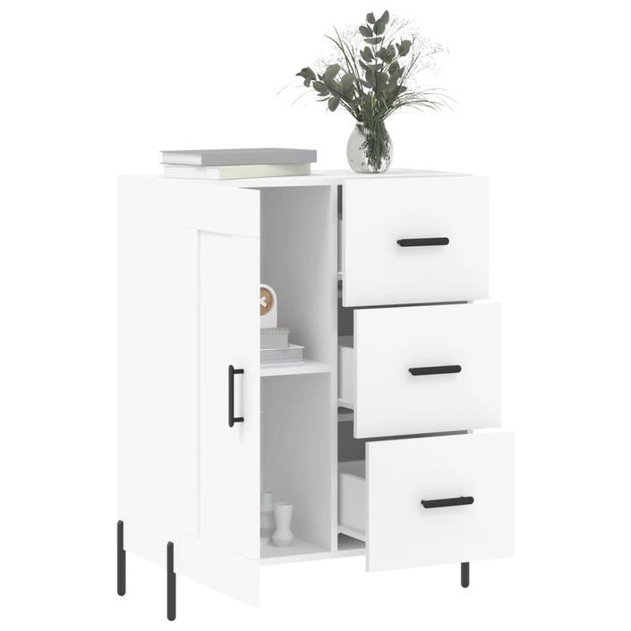 Buffet blanc 69,5x34x90 cm bois d'ingénierie - Photo n°4