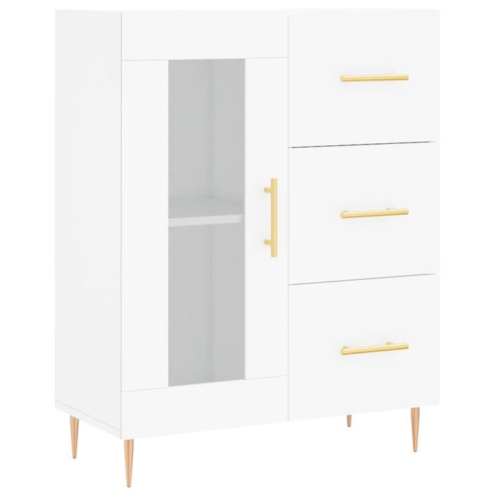 Buffet blanc 69,5x34x90 cm bois d'ingénierie - Photo n°1