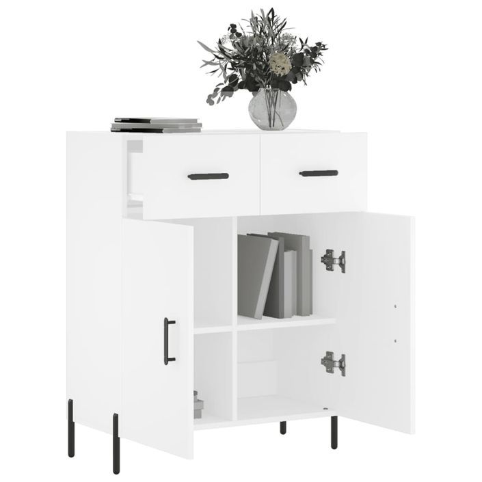 Buffet blanc 69,5x34x90 cm bois d'ingénierie - Photo n°4