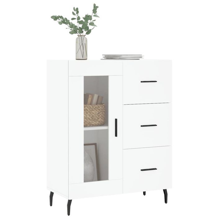 Buffet blanc 69,5x34x90 cm bois d'ingénierie - Photo n°3