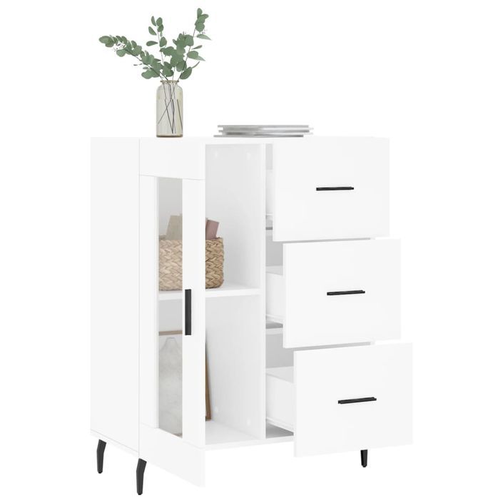 Buffet blanc 69,5x34x90 cm bois d'ingénierie - Photo n°4