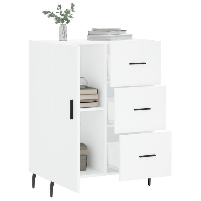 Buffet blanc 69,5x34x90 cm bois d'ingénierie - Photo n°4