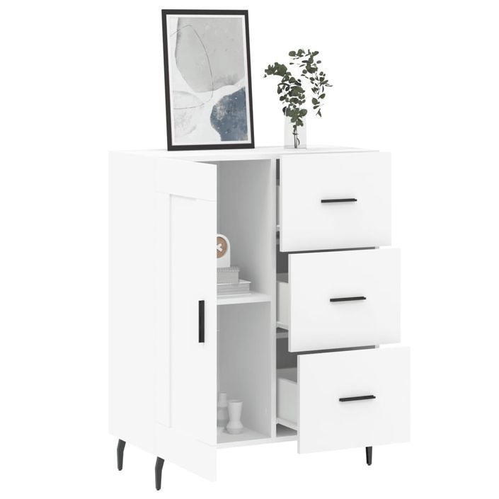 Buffet blanc 69,5x34x90 cm bois d'ingénierie - Photo n°4