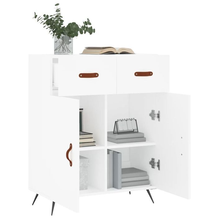 Buffet blanc 69,5x34x90 cm bois d'ingénierie - Photo n°4