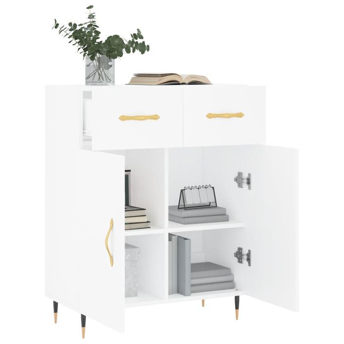 Buffet blanc 69,5x34x90 cm bois d'ingénierie - Photo n°4