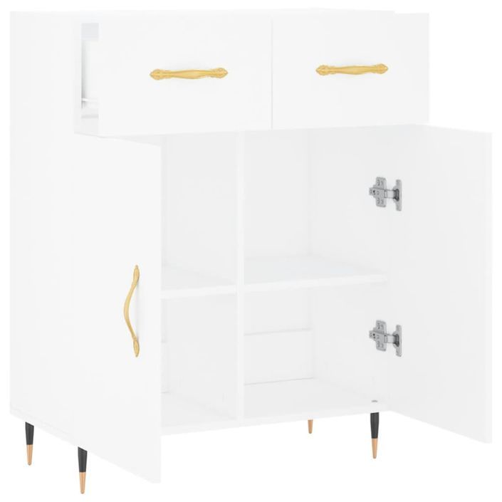 Buffet blanc 69,5x34x90 cm bois d'ingénierie - Photo n°5