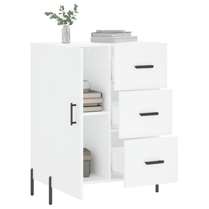 Buffet blanc 69,5x34x90 cm bois d'ingénierie - Photo n°4