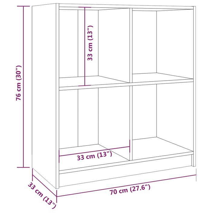 Buffet Blanc 70x33x76 cm Bois de pin massif - Photo n°8