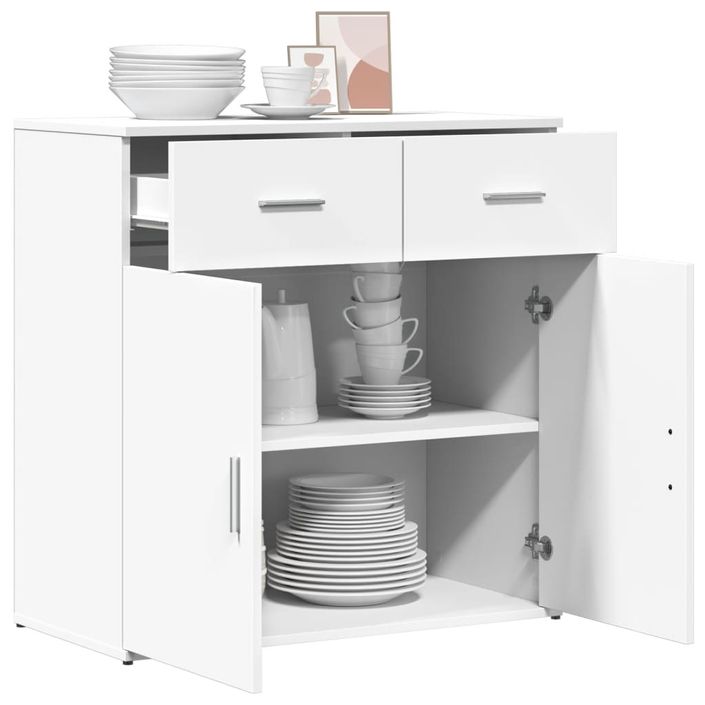 Buffet blanc 79x38x80 cm bois d’ingénierie - Photo n°4