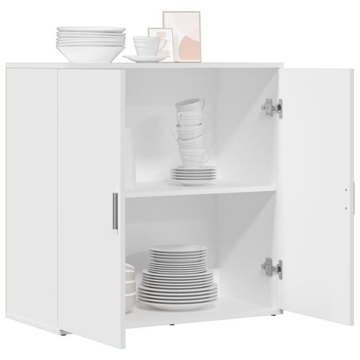 Buffet blanc 79x38x80 cm bois d’ingénierie - Photo n°4