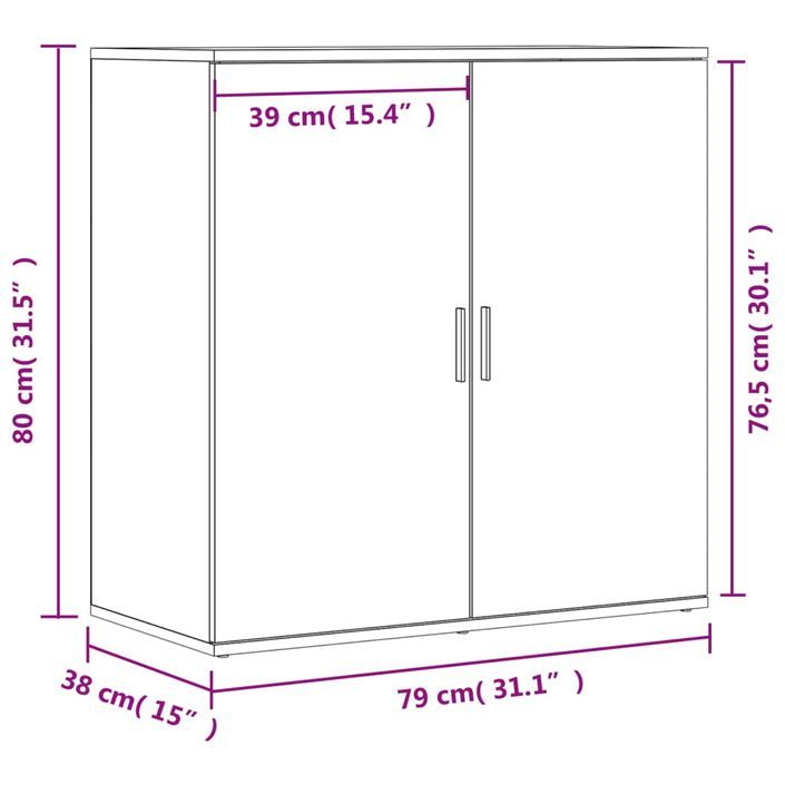 Buffet blanc 79x38x80 cm bois d’ingénierie - Photo n°11