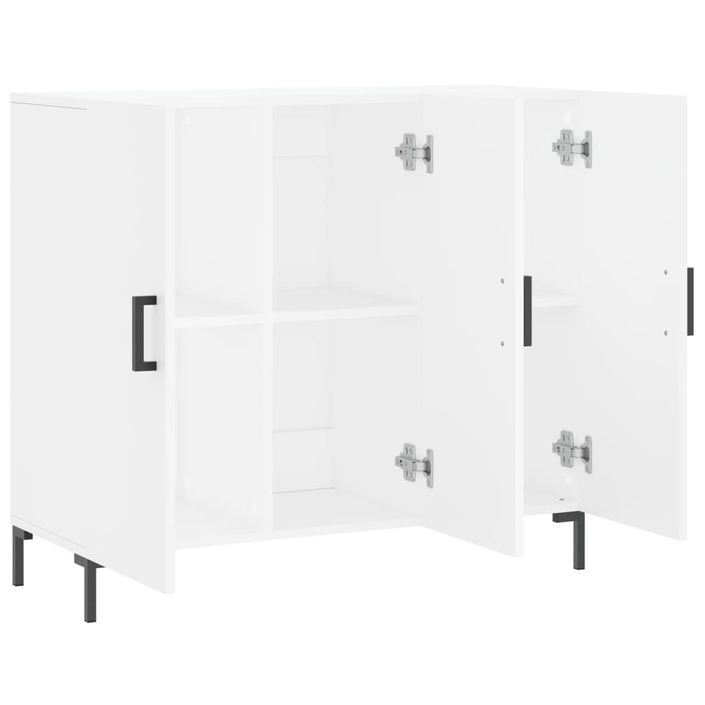 Buffet blanc 90x34x80 cm bois d'ingénierie - Photo n°5