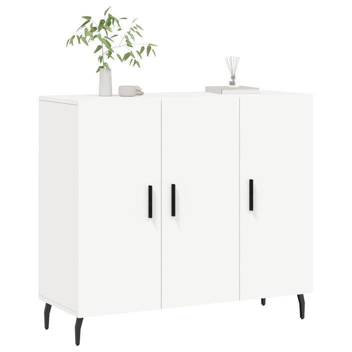 Buffet blanc 90x34x80 cm bois d'ingénierie - Photo n°3