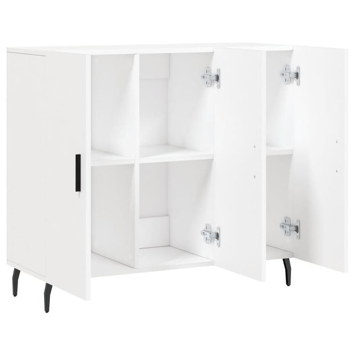 Buffet blanc 90x34x80 cm bois d'ingénierie - Photo n°5