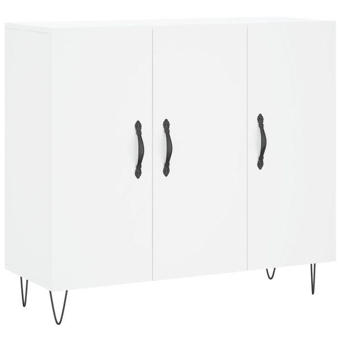 Buffet blanc 90x34x80 cm bois d'ingénierie - Photo n°1