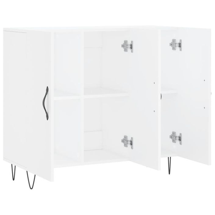 Buffet blanc 90x34x80 cm bois d'ingénierie - Photo n°5