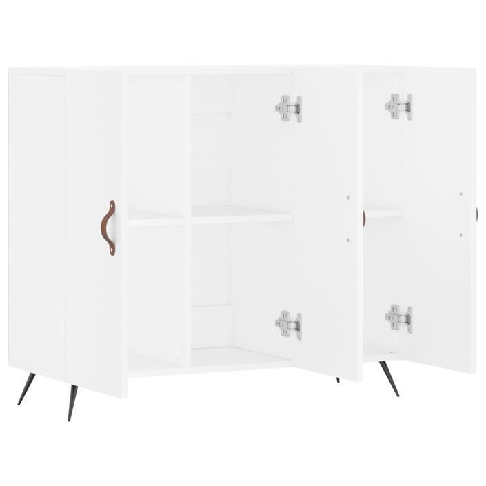 Buffet blanc 90x34x80 cm bois d'ingénierie - Photo n°5