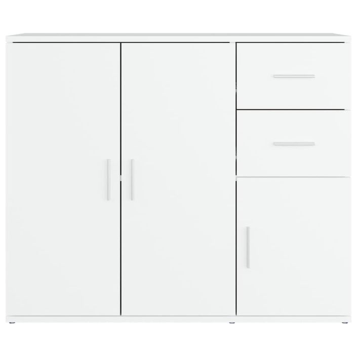 Buffet Blanc 91x29,5x75 cm Bois d'ingénierie - Photo n°6