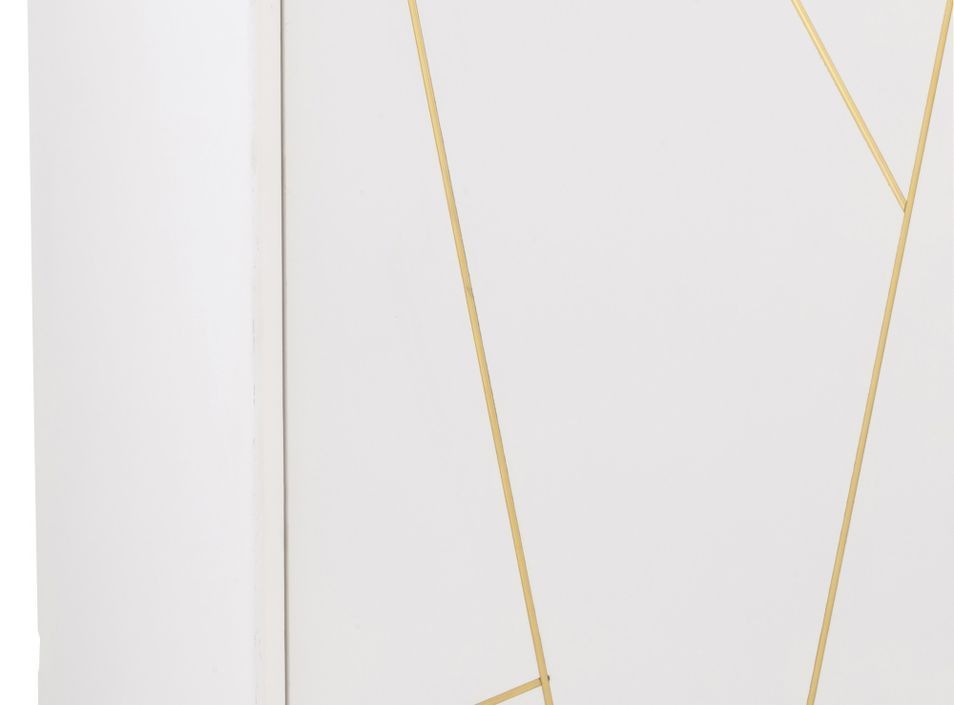 Buffet blanc avec rayures dorées 4 portes Kolette L 160 cm - Photo n°6