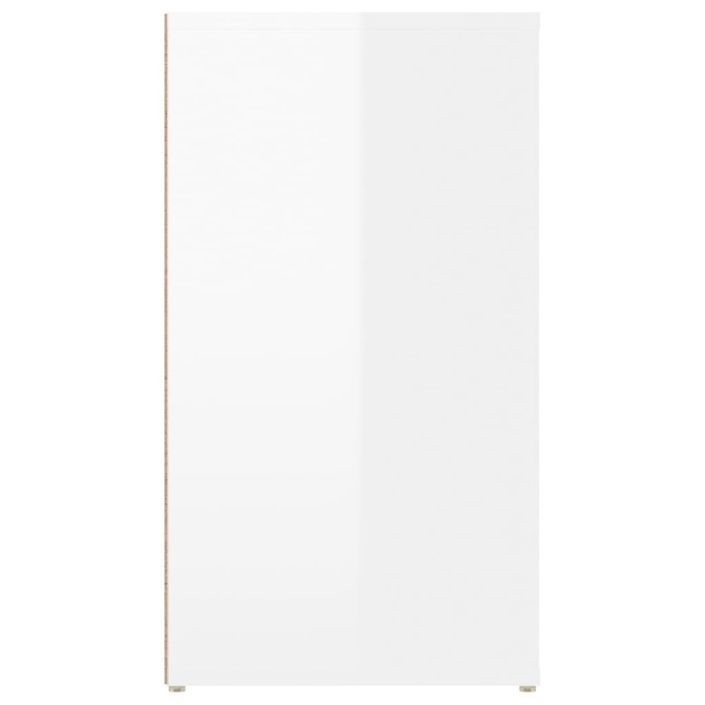 Buffet Blanc brillant 100x33x59,5 cm Bois d'ingénierie - Photo n°7