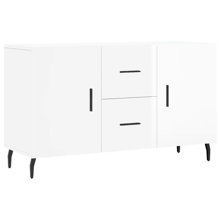 Buffet blanc brillant 100x36x60 cm bois d'ingénierie - Photo n°1