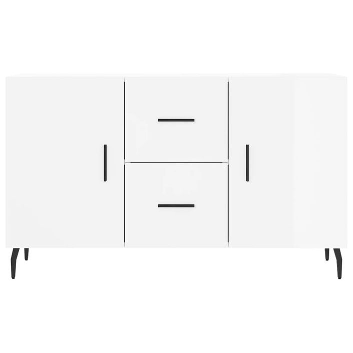 Buffet blanc brillant 100x36x60 cm bois d'ingénierie - Photo n°6