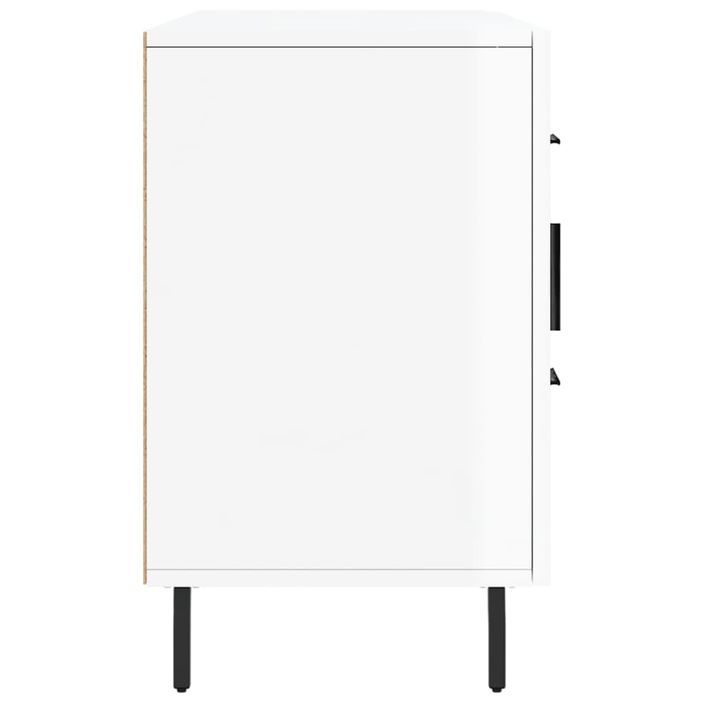 Buffet blanc brillant 100x36x60 cm bois d'ingénierie - Photo n°7