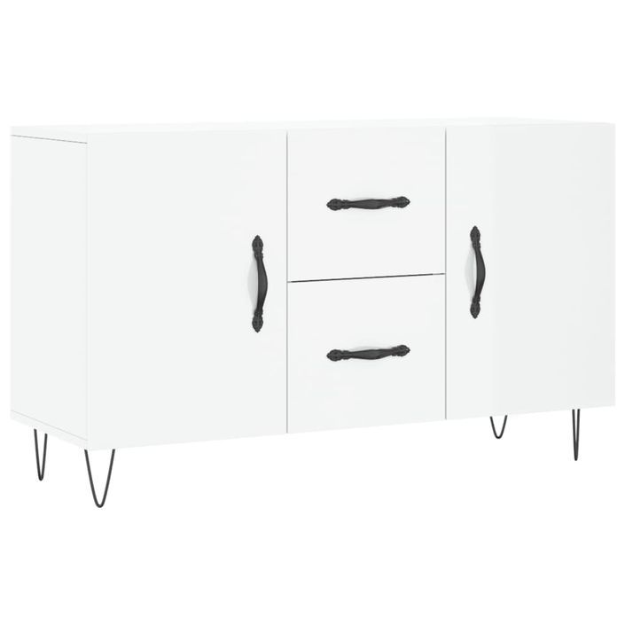 Buffet blanc brillant 100x36x60 cm bois d'ingénierie - Photo n°1