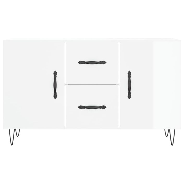 Buffet blanc brillant 100x36x60 cm bois d'ingénierie - Photo n°6