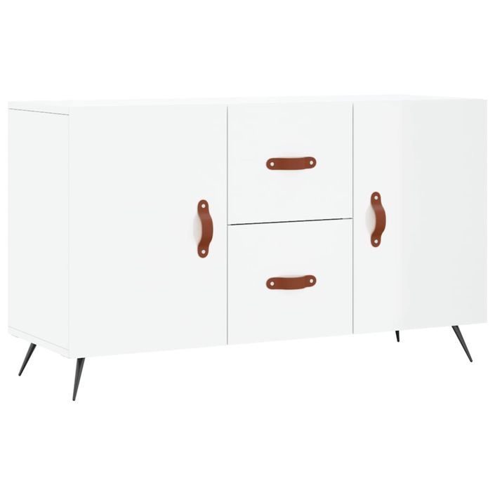 Buffet blanc brillant 100x36x60 cm bois d'ingénierie - Photo n°1