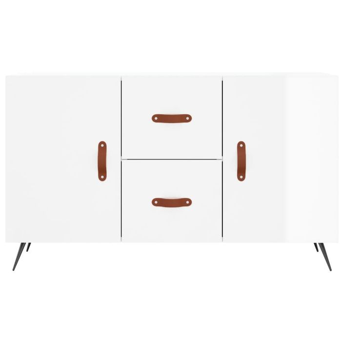 Buffet blanc brillant 100x36x60 cm bois d'ingénierie - Photo n°6