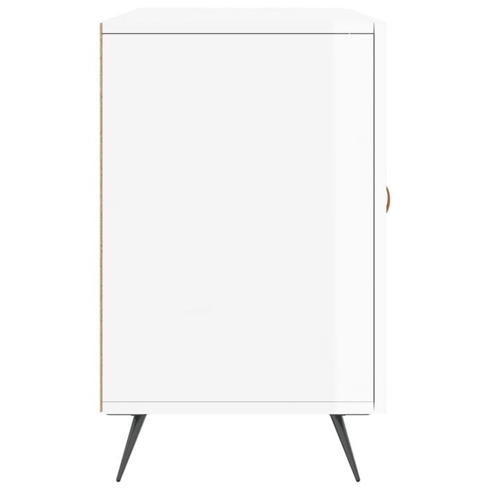 Buffet blanc brillant 100x36x60 cm bois d'ingénierie - Photo n°7