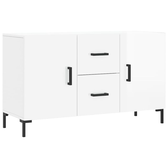 Buffet blanc brillant 100x36x60 cm bois d'ingénierie - Photo n°1