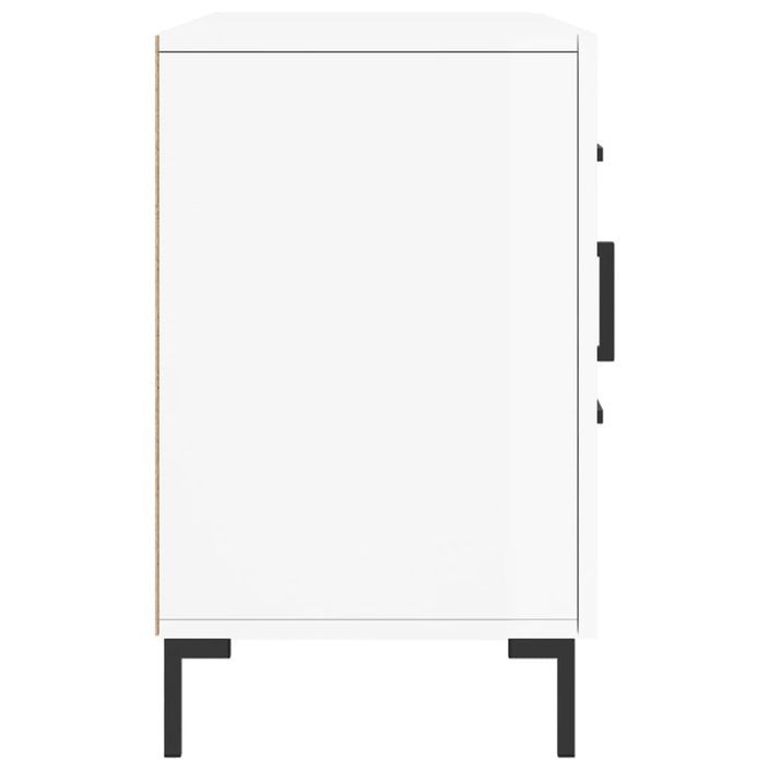 Buffet blanc brillant 100x36x60 cm bois d'ingénierie - Photo n°7