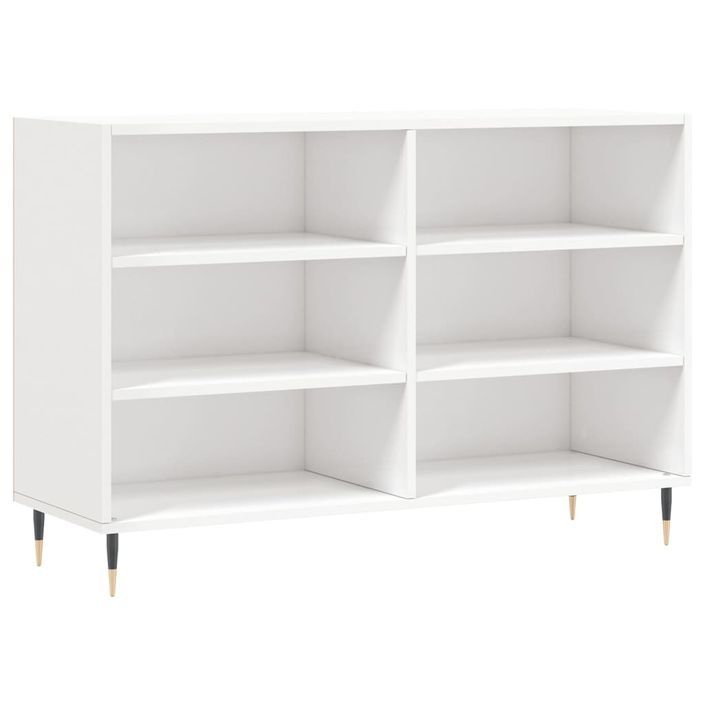 Buffet blanc brillant 103,5x35x70 cm bois d'ingénierie - Photo n°1