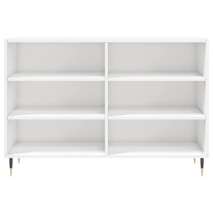 Buffet blanc brillant 103,5x35x70 cm bois d'ingénierie - Photo n°4