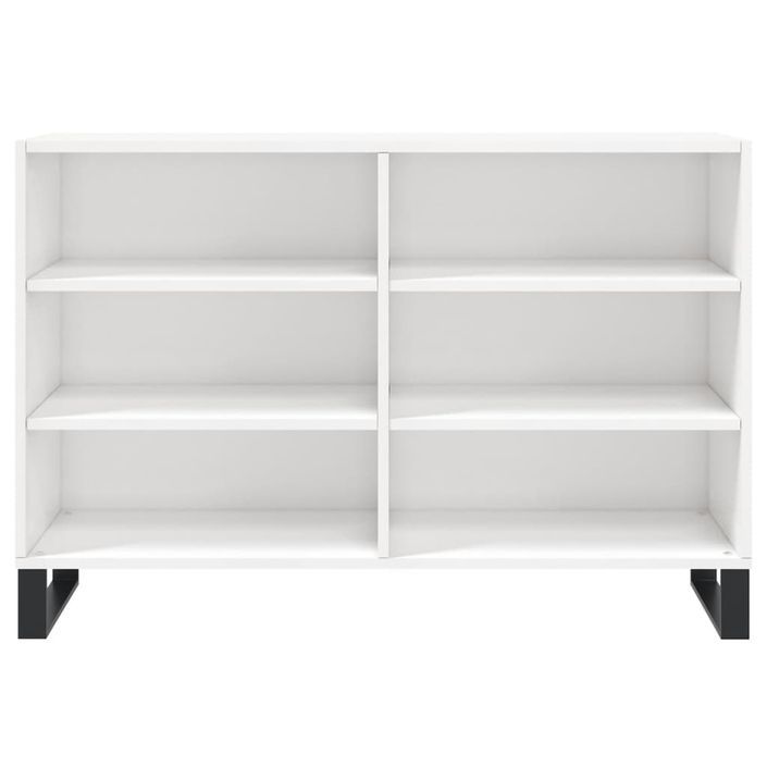 Buffet blanc brillant 103,5x35x70 cm bois d'ingénierie - Photo n°4