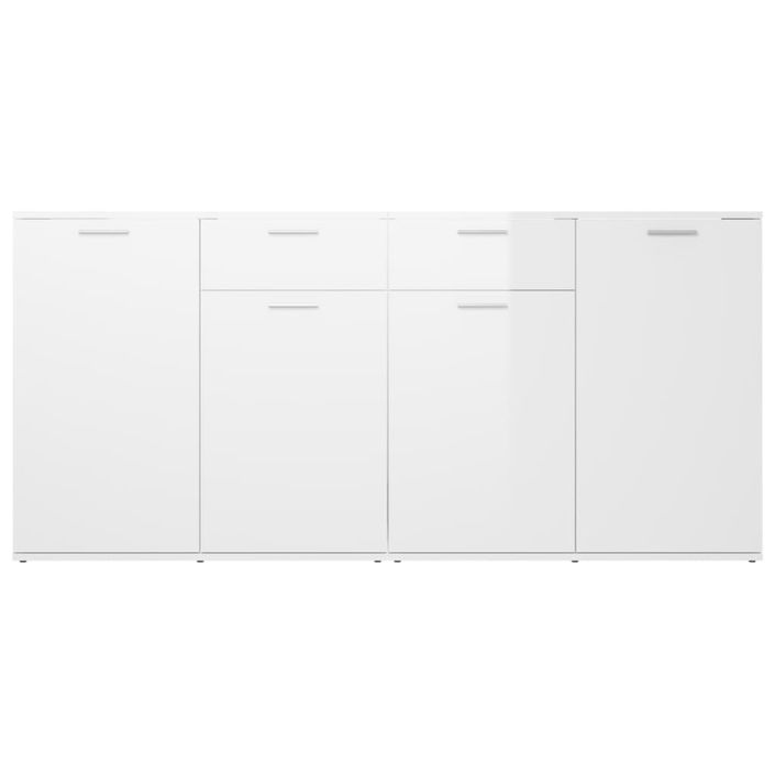 Buffet Blanc brillant 160x36x75 cm - Photo n°6