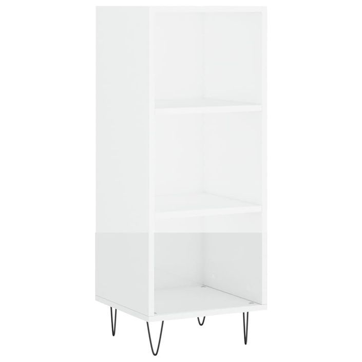 Buffet blanc brillant 34,5x32,5x90 cm bois d'ingénierie - Photo n°1