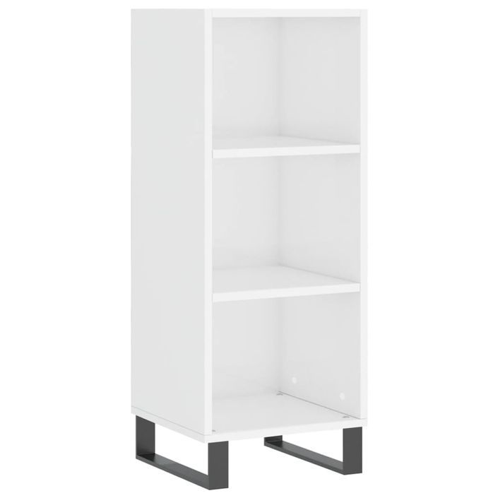 Buffet blanc brillant 34,5x32,5x90 cm bois d'ingénierie - Photo n°1