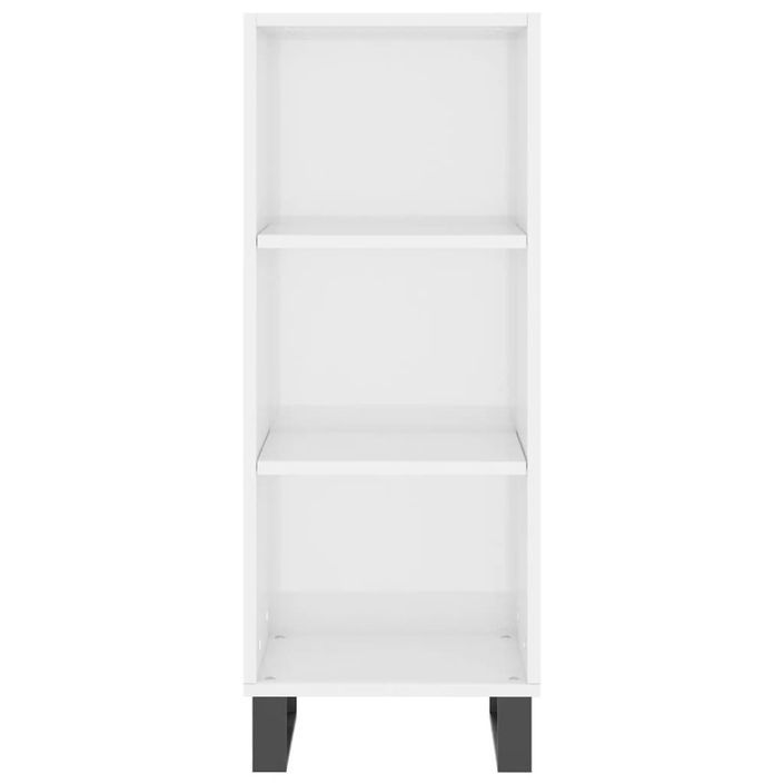 Buffet blanc brillant 34,5x32,5x90 cm bois d'ingénierie - Photo n°4