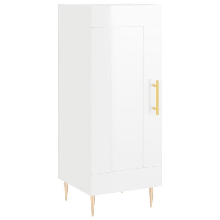 Buffet Blanc brillant 34,5x34x90 cm Bois d'ingénierie - Photo n°1