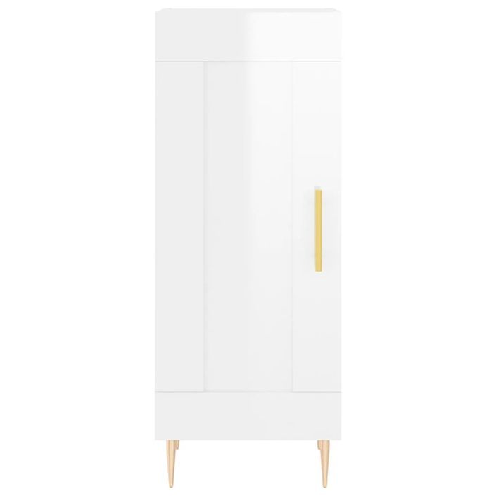 Buffet Blanc brillant 34,5x34x90 cm Bois d'ingénierie - Photo n°5