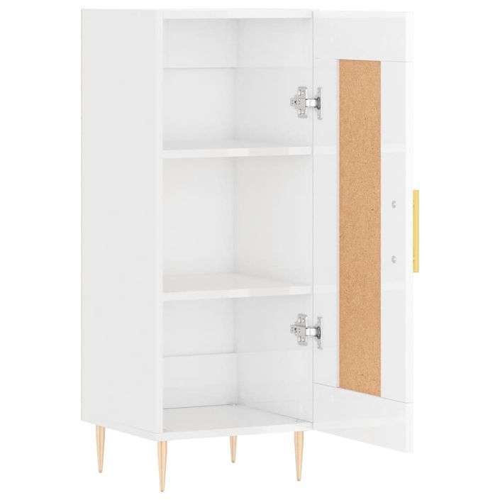 Buffet Blanc brillant 34,5x34x90 cm Bois d'ingénierie - Photo n°6