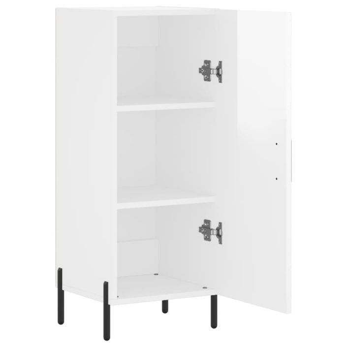 Buffet Blanc brillant 34,5x34x90 cm Bois d'ingénierie - Photo n°5