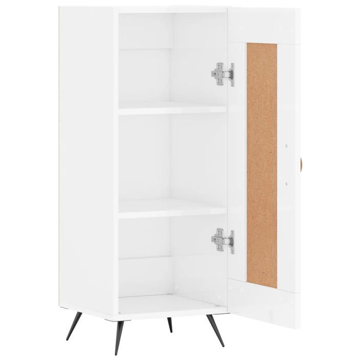 Buffet Blanc brillant 34,5x34x90 cm Bois d'ingénierie - Photo n°6